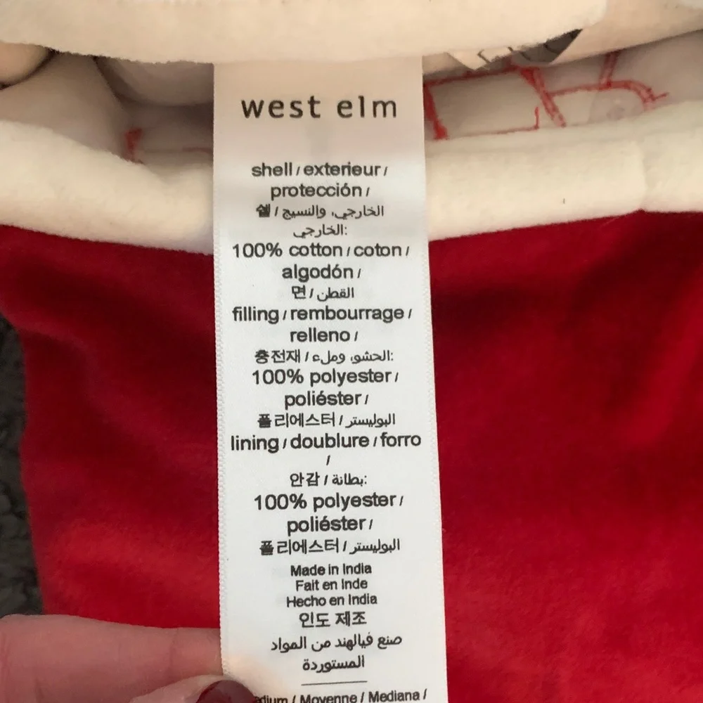 West Elm Red and White Holiday Stocking